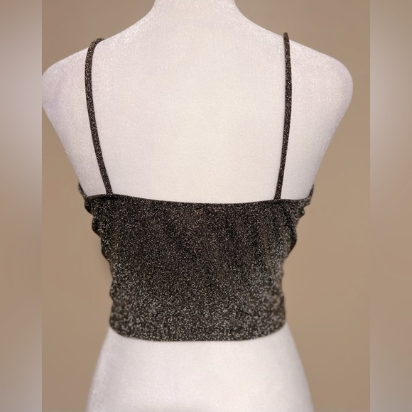Windsor Crop Top| Windsor Gold Sequin| Color: Black/Gold | Size: Small - Picture 7 of 7